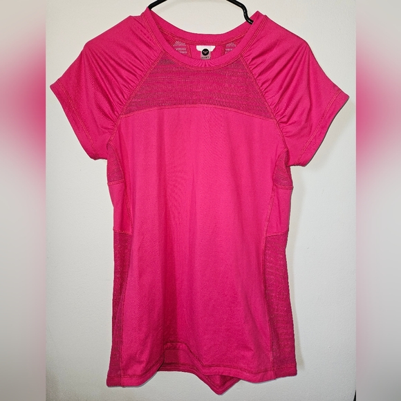 Roxy pink swim top Scrunch breathable workout Roxy logo beautiful silky soft med - Picture 2 of 16